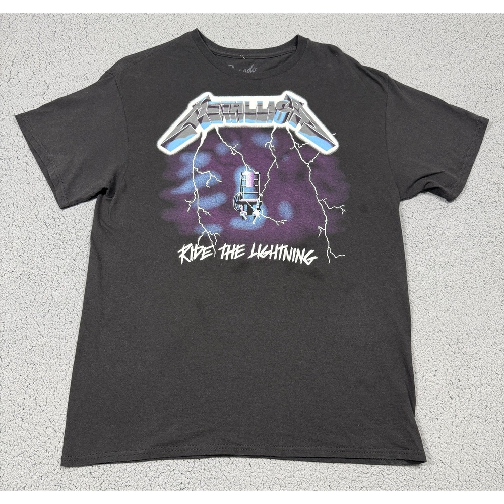 Metallica Shirt Mens Large Black Ride The Lightning Graphic Band Tee Tagless